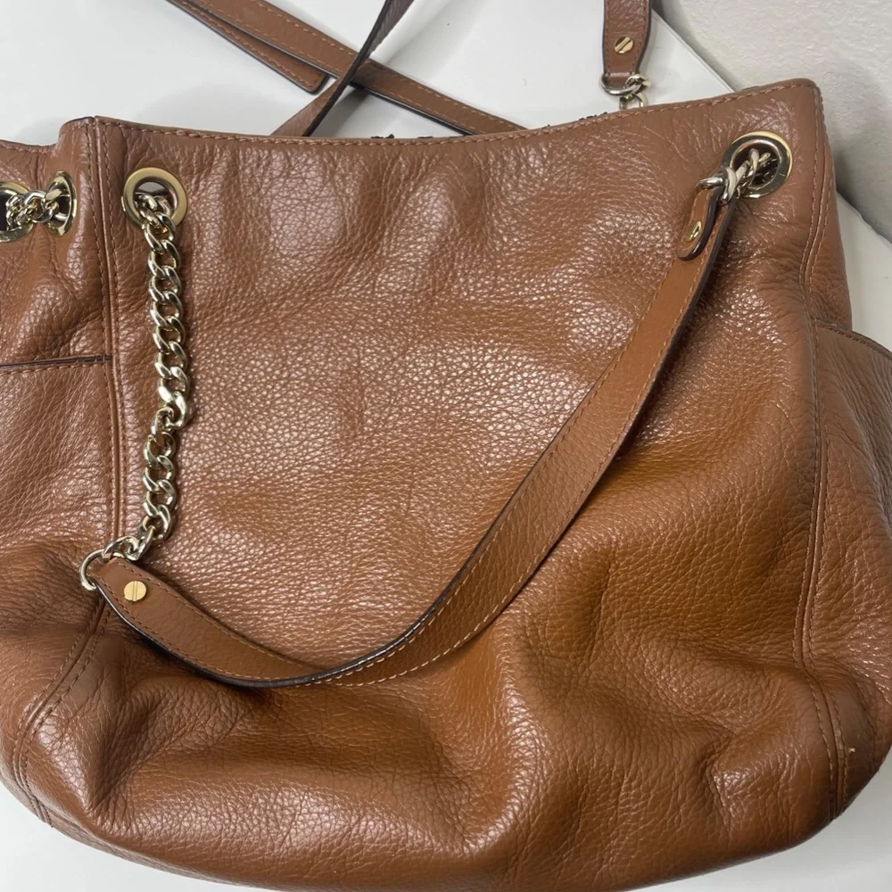 Michael Kors Brown Pebbled Leather Shoulder Bag‎
